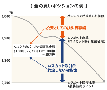 金の買いポジションの例
